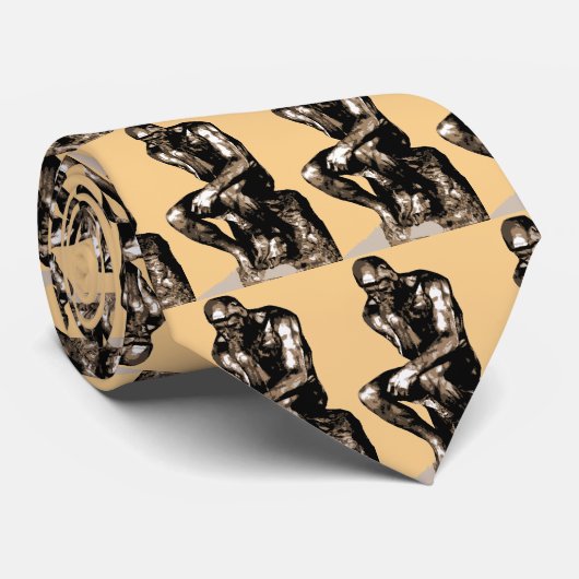 The Thinker by Auguste Rodin - Stropdas (Opgerold)