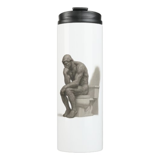 The Thinker on the Throne – Classical Charcoal Sty Thermosbeker (Voorkant)