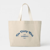 The Thirty Club Retro Blue Custom Crest Grote Tote Bag (Achterkant)