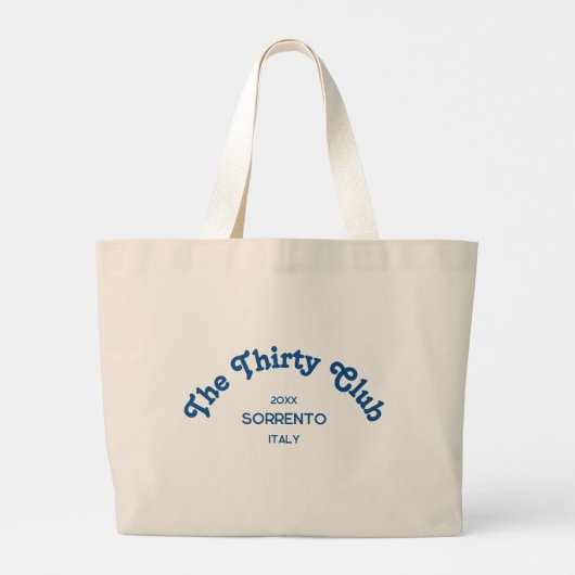 The Thirty Club Retro Blue Custom Crest Grote Tote Bag (Achterkant)