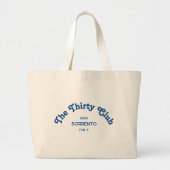 The Thirty Club Retro Blue Custom Crest Grote Tote Bag (Voorkant)