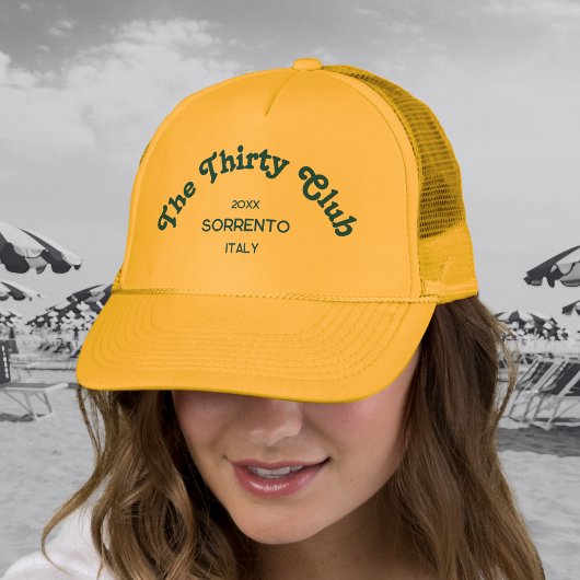 The Thirty Club Retro Blue Custom Crest Yellow Trucker Pet