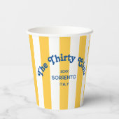 The Thirty Club Yellow Beach Stripe 30th Birthday  Papieren Bekers (Achterkant)