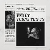 The Thirty Times Newspaper 30th Birthday Party Kaart (Voorkant / Achterkant)