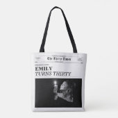 The Thirty Times Newspaper 30th Birthday Party Tote Bag (Achterkant)