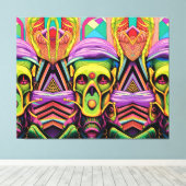 The Three Cyborg Problem Canvas Afdruk (Insitu (Houten vloer))