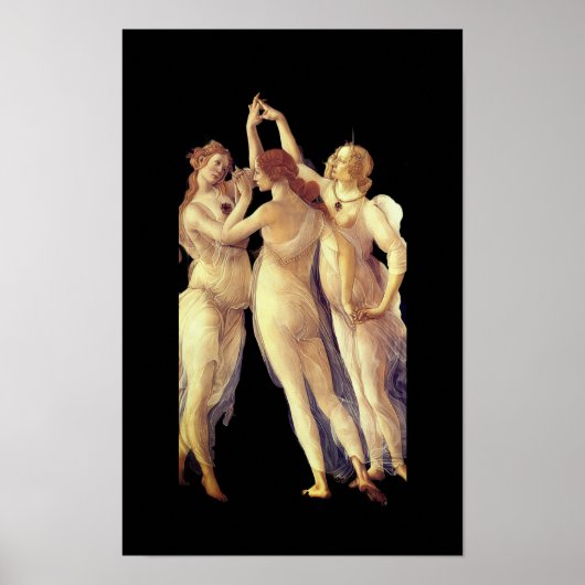 The Three Graces - detail, Primavera by Boticelli Poster (Voorkant)