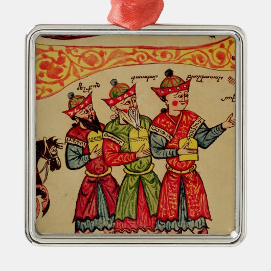 The Three Magi, detail van de Nativiteit Metalen Ornament (Voorkant)