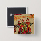 The Three Magi, detail van de Nativiteit Vierkante Button 5,1 Cm (Voorkant /achterkant)
