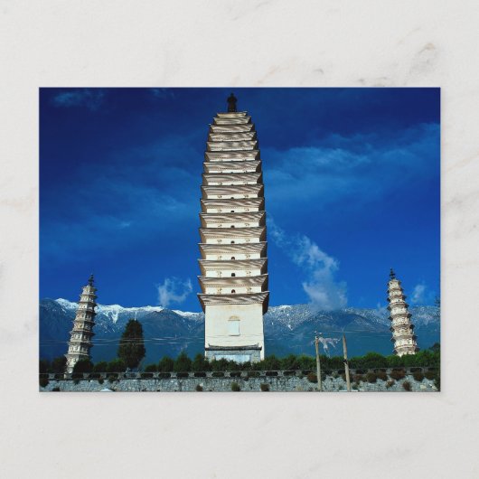 The Three Pagodas, Dali, provincie western-Yunnan, Briefkaart (Voorkant)