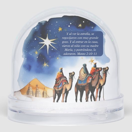 The Three Wise Men Matt. 2:10-11 Bible Verse Sneeuwbol (Achterkant)