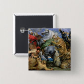 The Tiger Hunt, c.1616 Vierkante Button 5,1 Cm (Voorkant /achterkant)