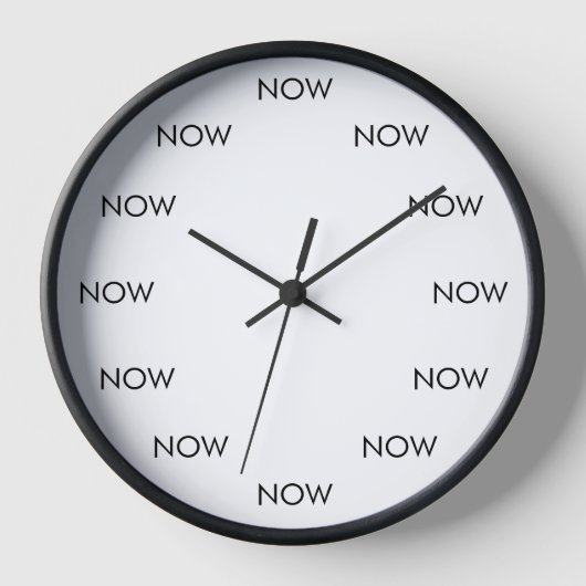 The Time Is NOW Clock – Present Moment Reminder (Voorkant)