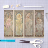The Times of the Day door Alphonse Mucha Tissuepapier (Craft)