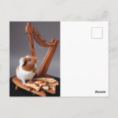 The Tiny Harpist – Whimsical Guinea Pig Postcard Briefkaart (Achterkant)