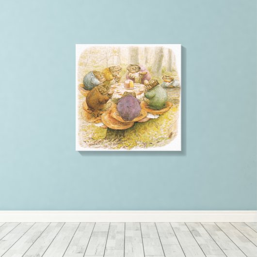 The Toads' Tea Party (door Beatrix Potter) Canvas Afdruk (Insitu (Houten vloer))