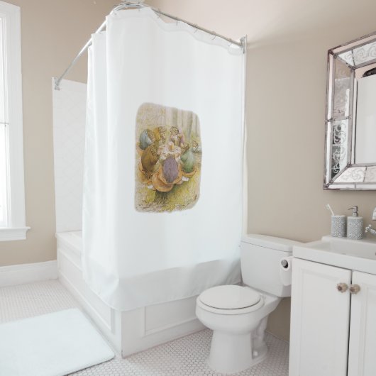 The Toads' Tea Party (door Beatrix Potter) Douchegordijn (In situ)