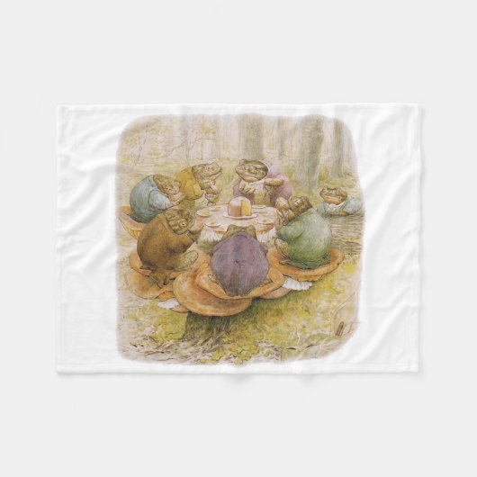 The Toads' Tea Party (door Beatrix Potter) Fleece Deken (Voorkant (Horizontaal))