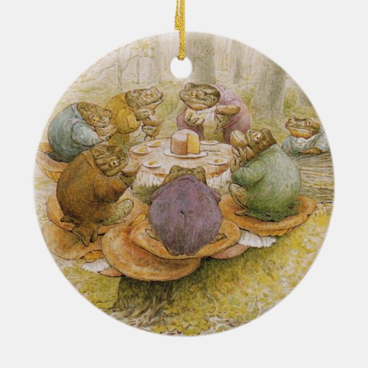The Toads' Tea Party (door Beatrix Potter) Keramisch Ornament (Achterkant)