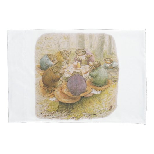 The Toads' Tea Party (door Beatrix Potter) Kussensloop (Voorkant-Links)