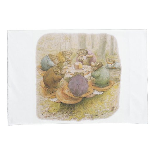 The Toads' Tea Party (door Beatrix Potter) Kussensloop (Voorkant-Rechts)