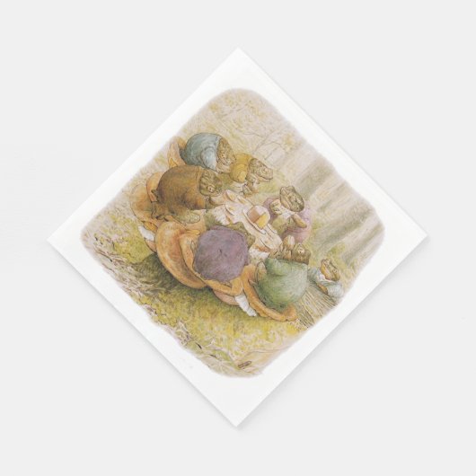 The Toads' Tea Party (door Beatrix Potter) Servet (Hoek)