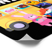 The Toddler On The Bus Turns Two Years Cute Animal Poster (Hoek)