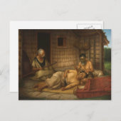 "The Tohunga-ta-moko at Work" - G. Lindauer Briefkaart (Voorkant / Achterkant)