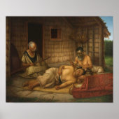 "The Tohunga-ta-moko at Work" - G. Lindauer Poster (Voorkant)