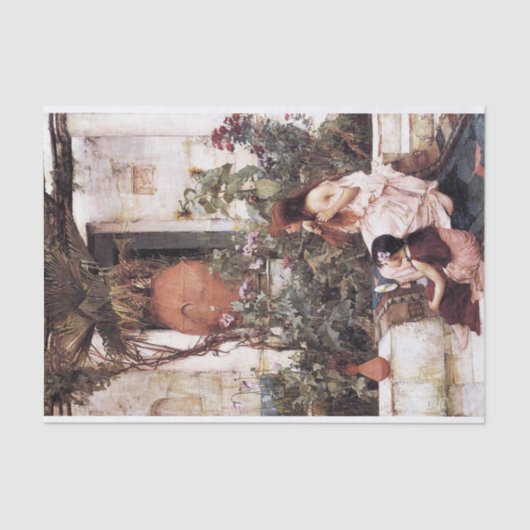 The Toilet, door John William Waterhouse - 1889 Tissuepapier (Voorkant)