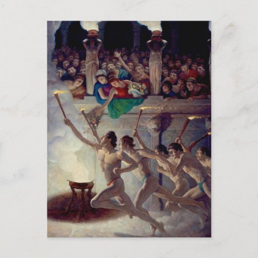 The Torch Race, Grecian Olympics Olympische Spelen Briefkaart (Voorkant)