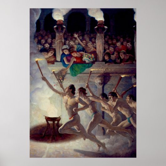 The Torch Race, Grecian Olympics Olympische Spelen Poster (Voorkant)