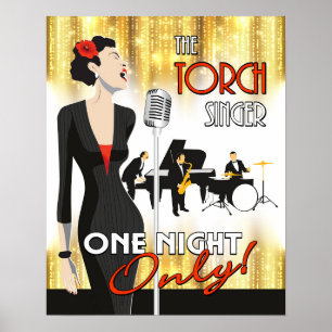 The Torch Singer, 16x20 Poster Art, Muziek Thema