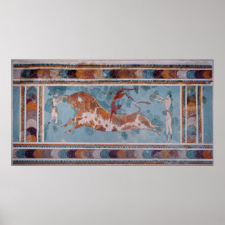 The Toreador Fresco, Knossos Palace, Kreta Poster
