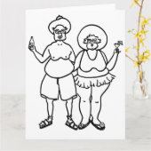 The Tourists Big Colouring Card Chubby Art Cartoon Kaart (Gele Bloem)