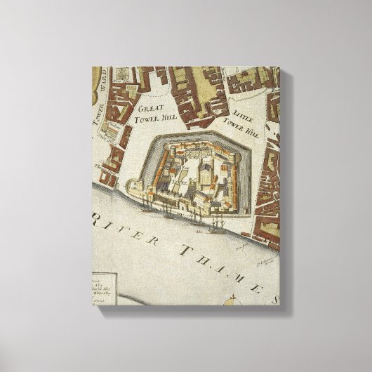 The Tower and St. Catherine's, detail van de Tower Canvas Afdruk (Voorkant)