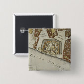 The Tower and St. Catherine's, detail van de Tower Vierkante Button 5,1 Cm (Voorkant /achterkant)