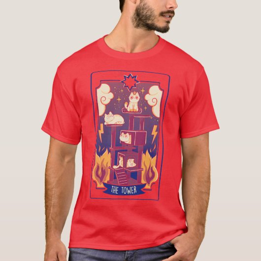 The Tower Cat Tarot by Tobe Fonseca T-shirt (Voorkant)