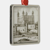 The Tower of London, 1647 (graving) Metalen Ornament (Rechts)