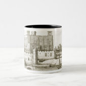 The Tower of London, 1647 (graving) Tweekleurige Koffiemok (Center)