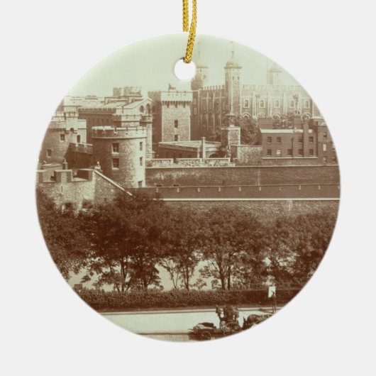 The Tower of London (foto sepia) Keramisch Ornament (Voorkant)