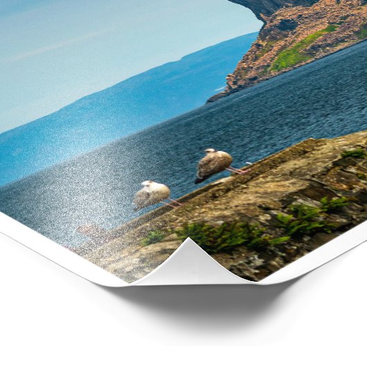 The Towering Bastion of Fair Head Foto Afdruk (Hoek)