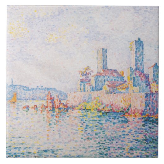 The Towers of Antibes (door Paul Signac) Tegeltje (Voorkant)