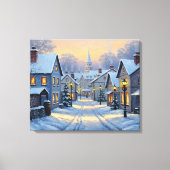 The Town In Winter Canvas Afdruk (Voorkant)