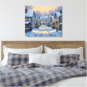 The Town In Winter Canvas Afdruk (Insitu (Slaapkamer))