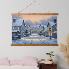 The Town In Winter Hangend Wandkleed