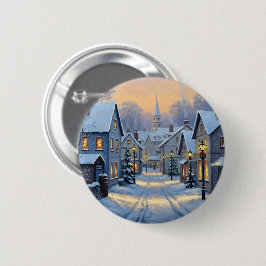 The Town In Winter Ronde Button 5,7 Cm