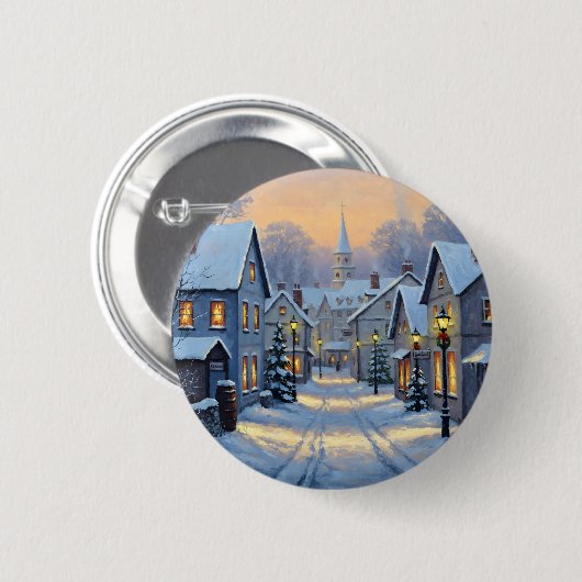 The Town In Winter Ronde Button 5,7 Cm (Voorkant /achterkant)