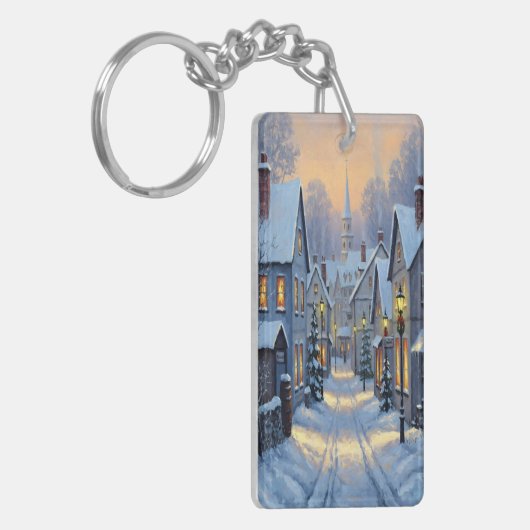 The Town In Winter Sleutelhanger (Voorkant Links)