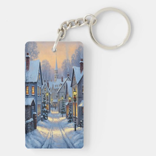 The Town In Winter Sleutelhanger (achterkant)
